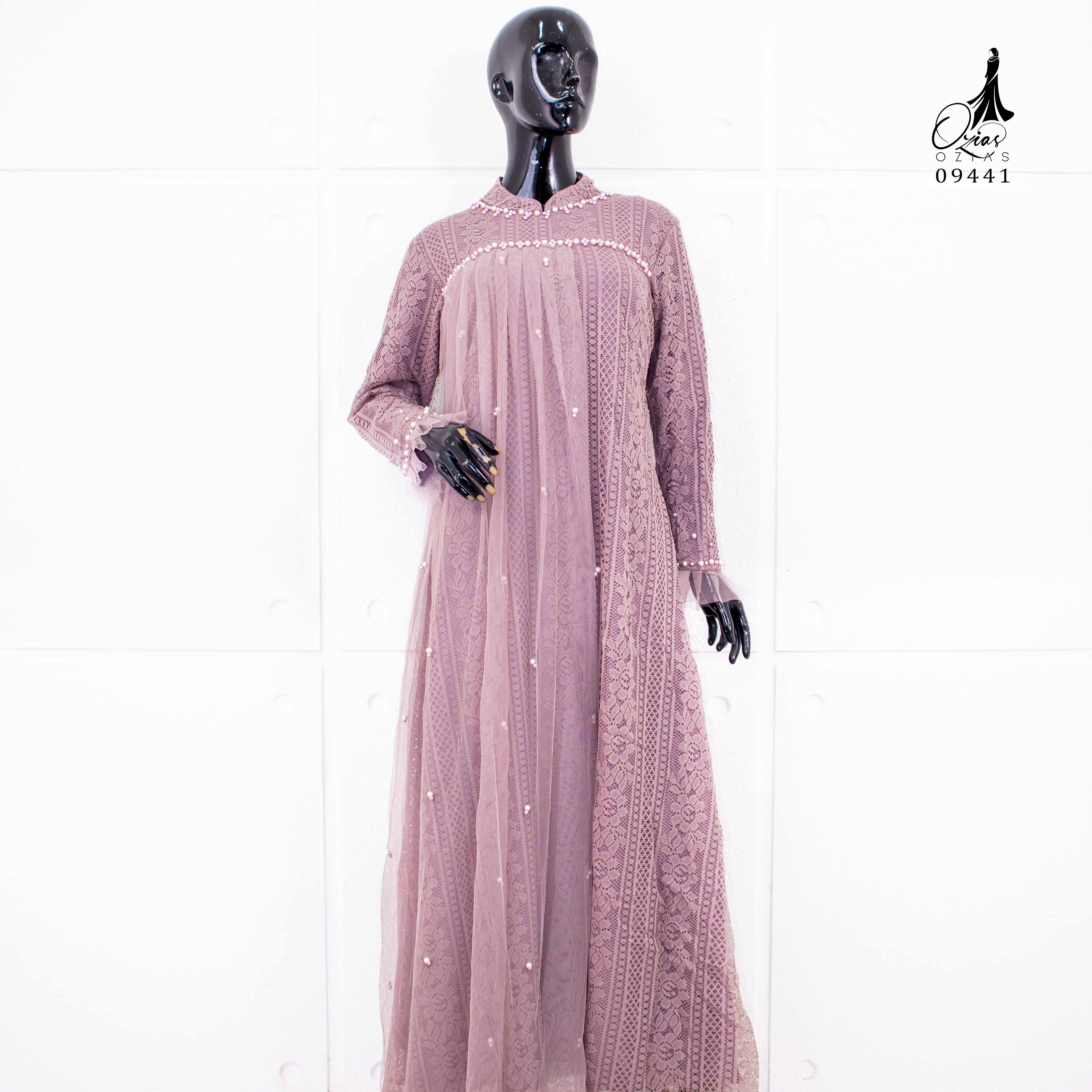 GAMIS OZIAS BROKAT 09441 LD 105 I Gamis Kondangan Simpel I Gamis Fashion Muslimah