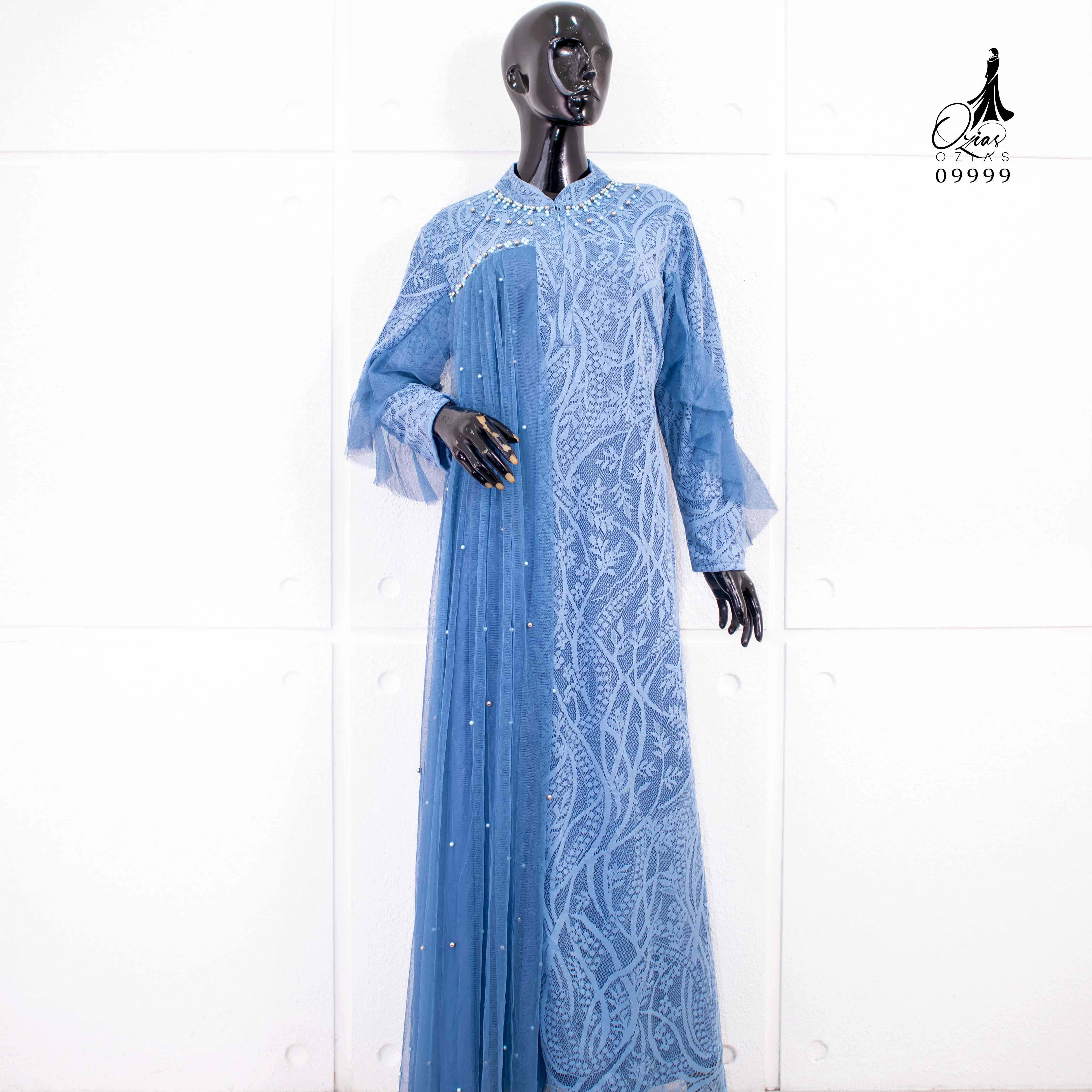 GAMIS OZIAS BROKAT AZZURA 09999 LD 105 I Gamis Kondangan Simpel I Gamis Muslimah Wisuda.