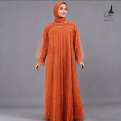 GAMIS OZIAS BROKAT FIMELA 09933 LD 105 120 140 I Gamis Kondangan Jumbo I Fashion Muslimah I Jumbo 2XL 4XL