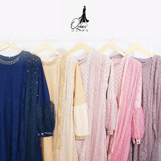 GAMIS OZIAS BROKAT 09310 LD 105 I Gamis Kondangan Busui I Gamis Pesta Wanita