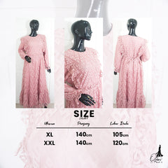 GAMIS OZIAS BROKAT ZIGZAG 09494 LD 105 120 I Gamis Kondangan Simpel I Gamis wanita Wisuda 2XL