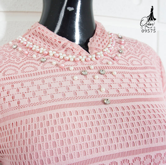GAMIS OZIAS BROKAT 09575 LD 105 I Gamis Kondangan Simpel I Gamis Fashion Muslimah Wanita