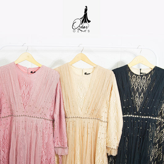 GAMIS OZIAS BROKAT 09594 LD 105 I Gamis Fashion Muslimah I Gamis Pesta Remaja Nyaman Panjang