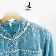 GAMIS OZIAS BROKAT 09684 LD 105 I Gamis Pesta Simpel I Gamis Kondangan Cantik