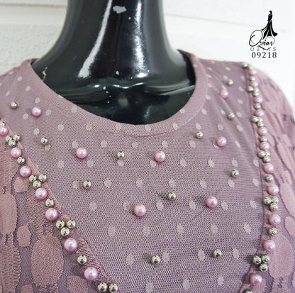 GAMIS OZIAS BROKAT POLKA 09218 LD 105 & LD 120 I Gamis Fashion Remaja I Gamis Pesta Kondangan Muslim Nyaman Dress Mewah