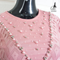 GAMIS OZIAS BROKAT ZIGZAG PREMIUM 09480 LD 105 I Gamis Fashion Muslimah I Gamis Wisuda Remaja Nyaman Panjang