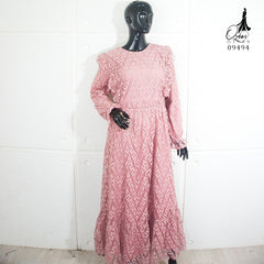 GAMIS OZIAS BROKAT ZIGZAG 09494 LD 105 120 I Gamis Kondangan Simpel I Gamis wanita Wisuda 2XL