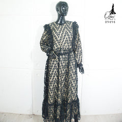 GAMIS OZIAS BROKAT ZIGZAG 09494 LD 105 120 I Gamis Kondangan Simpel I Gamis wanita Wisuda 2XL