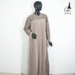 GAMIS OZIAS BROKAT 09496 LD 105 I Gamis Kondangan Simpel I Gamis Wisuda Wanita