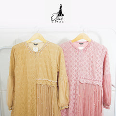 GAMIS OZIAS BROKAT 09503 LD 105 I Gamis Kondangan Fashion I Gamis Kondangan Busui Nyaman