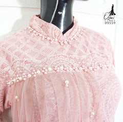 GAMIS OZIAS BROKAT 09559 LD 105 I Gamis Kondangan Simpel I Gamis Fashion Muslimah