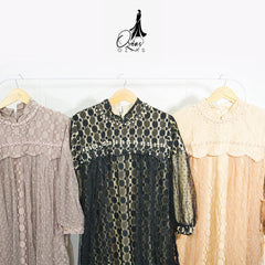 GAMIS OZIAS BROKAT TILE 09562 LD 105 I Gamis Kondangan Mewah I Gamis Pesta Tangan Balon Nyaman