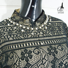 GAMIS OZIAS BROKAT 09580 LD 105 I Gamis Kondangan Simpel I Gamis Fashion Muslimah