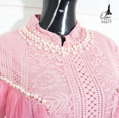 GAMIS OZIAS BROKAT 09677 LD 105 I Gamis Kondangan Simpel I Gamis Casual Remaja Nyaman
