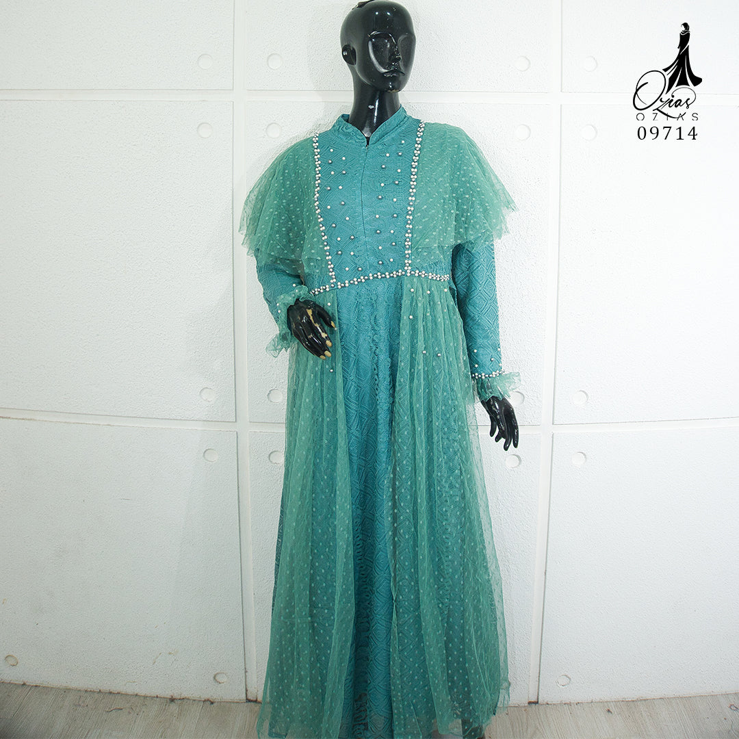 GAMIS OZIAS BROKAT 09714 LD 105 I Gamis Kondangan Simpel I Gamis Fashion Muslimah