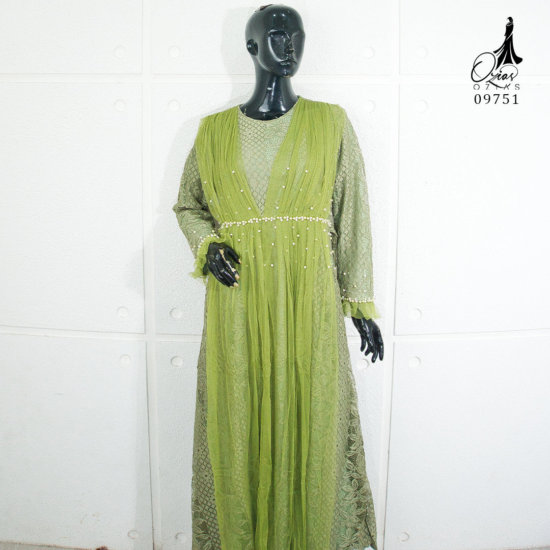 GAMIS OZIAS BROKAT LILY 09751 LD 105 I Gamis Kondangan Cantik I Fashion Remaja Muslimah Nyaman Panjang