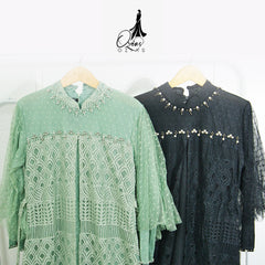GAMIS OZIAS BROKAT BALIYA 09864 LD 105 I Gamis Kondangan Cantik I Gamis Simpel Wanita Nyaman Muslim