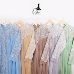GAMIS OZIAS BROKAT INAYA TEREZA 10023 LD 105 I Gamis Kondangan Cantik I Gamis Casual Muslimah