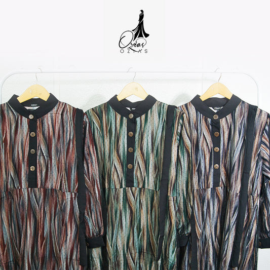 GAMIS OZIAS BROKAT RAYON 01523 LD 105 I Gamis Kondangan Simpel I Gamis Busui Friendly Nyaman Muslim Panjang
