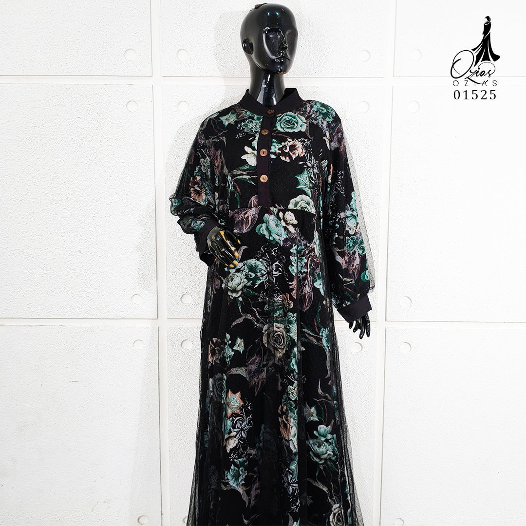 GAMIS OZIAS BROKAT RAYON 01525 LD 105 I Gamis Kondangan Simpel I Gamis Pesta Muslimah Nyaman Santai Mewah