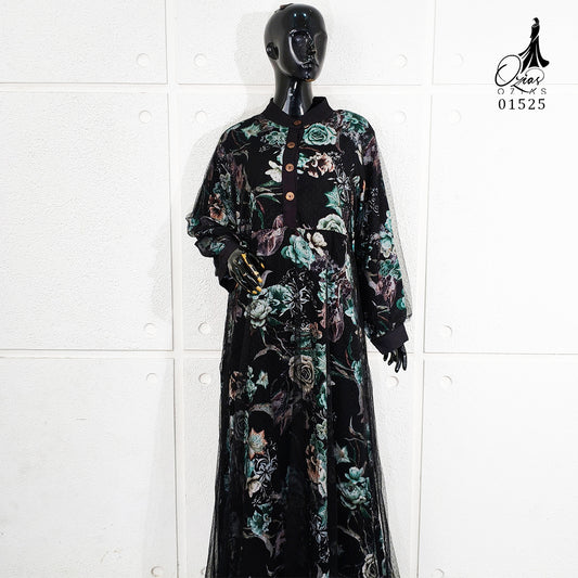 GAMIS OZIAS BROKAT RAYON 01525 LD 105 I Gamis Kondangan Simpel I Gamis Pesta Muslimah Nyaman Santai Mewah