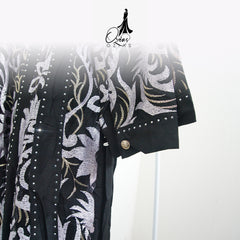 GAMIS OZIAS JETBLACK 03916 LD 105 I Gamis Kondangan Wanita I Gamis Mewah Wisuda
