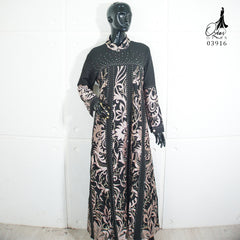 GAMIS OZIAS JETBLACK 03916 LD 105 I Gamis Kondangan Wanita I Gamis Mewah Wisuda