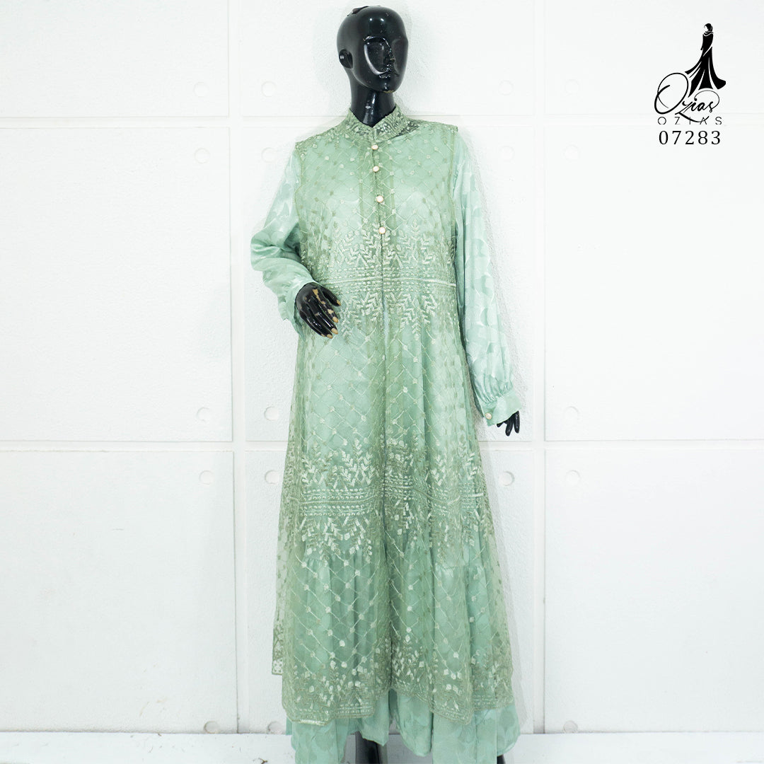 GAMIS OZIAS TILE SATEN EMBOS 07283 LD 105 I Gamis Kondangan Wanita I Gamis Fashion Casual