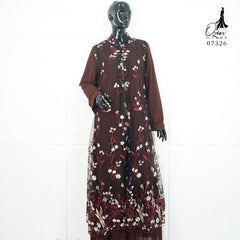 GAMIS OZIAS TILE MAHOGANY 07326 LD 105 I Gamis Kondangan Wanita I Gamis Fashion Lebaran