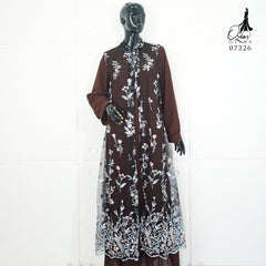 GAMIS OZIAS TILE MAHOGANY 07326 LD 105 I Gamis Kondangan Wanita I Gamis Fashion Lebaran