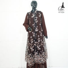 GAMIS OZIAS TILE MAHOGANY 07326 LD 105 I Gamis Kondangan Wanita I Gamis Fashion Lebaran