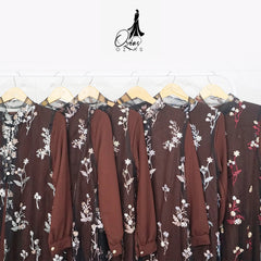 GAMIS OZIAS TILE MAHOGANY 07326 LD 105 I Gamis Kondangan Wanita I Gamis Fashion Lebaran