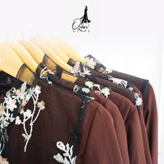 GAMIS OZIAS TILE MAHOGANY 07326 LD 105 I Gamis Kondangan Wanita I Gamis Fashion Lebaran