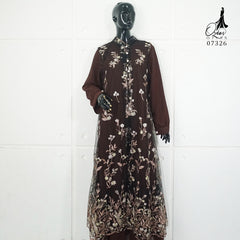 GAMIS OZIAS TILE MAHOGANY 07326 LD 105 I Gamis Kondangan Wanita I Gamis Fashion Lebaran