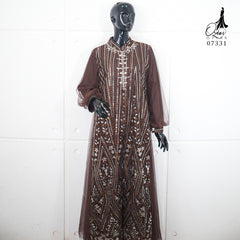 GAMIS OZIAS TILE MAHOGANY 07331 LD 105 I Gamis Kondangan Wanita I Gamis Fashion Casual