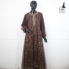 GAMIS OZIAS TILE MAHOGANY 07331 LD 105 I Gamis Kondangan Wanita I Gamis Fashion Casual
