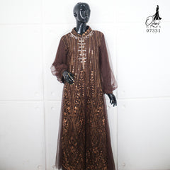 GAMIS OZIAS TILE MAHOGANY 07331 LD 105 I Gamis Kondangan Wanita I Gamis Fashion Casual