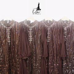 GAMIS OZIAS TILE MAHOGANY 07331 LD 105 I Gamis Kondangan Wanita I Gamis Fashion Casual