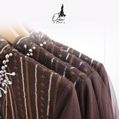 GAMIS OZIAS TILE MAHOGANY 07331 LD 105 I Gamis Kondangan Wanita I Gamis Fashion Casual