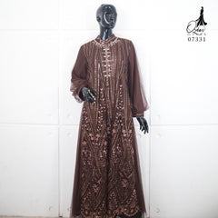 GAMIS OZIAS TILE MAHOGANY 07331 LD 105 I Gamis Kondangan Wanita I Gamis Fashion Casual