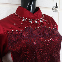 GAMIS OZIAS SATIN VALVET 07333 LD 105 I Gamis Kondangan Wanita I Gamis Fashion Casual