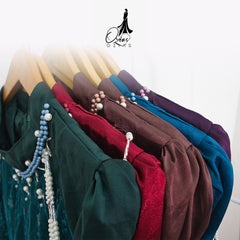 GAMIS OZIAS SATIN VALVET 07334 LD 105 I Gamis Kondangan Wanita I Gamis Fashion Casual Lebaran