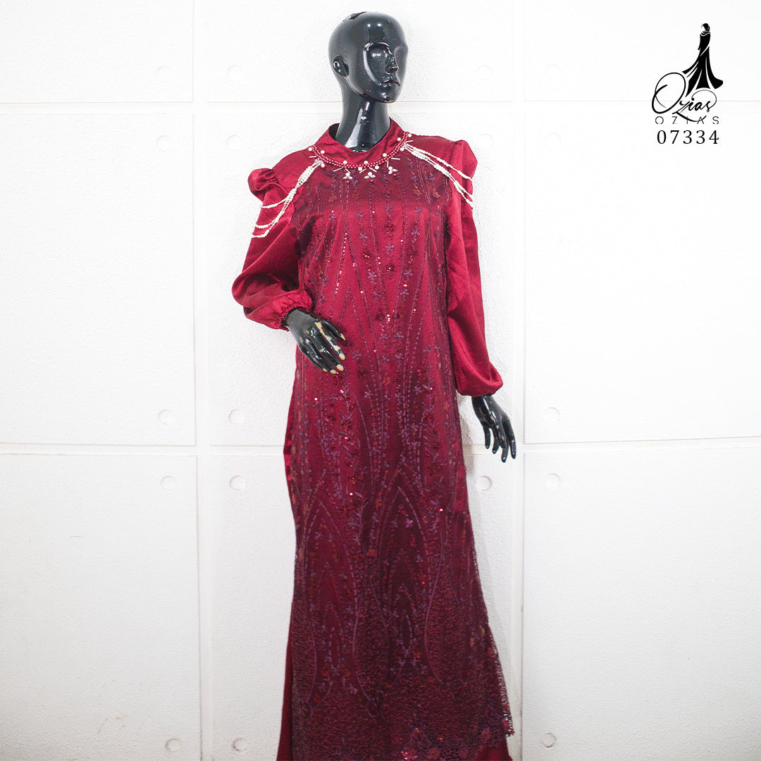 GAMIS OZIAS SATIN VALVET 07334 LD 105 I Gamis Kondangan Wanita I Gamis Fashion Casual Lebaran