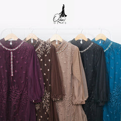 GAMIS OZIAS TILE 07348 LD 105 I Gamis Kondangan Wanita I Gamis Cantik Lebaran