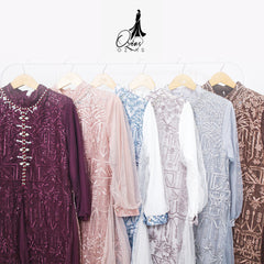 GAMIS OZIAS TILE 07358 LD 105 I Gamis Kondangan Wanita I Gamis Fashion Casual