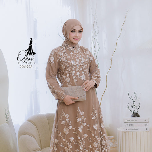 GAMIS OZIAS TILE 07278 LD L05 I Gamis Kondangan Wanita I Gamis Casual Cantik