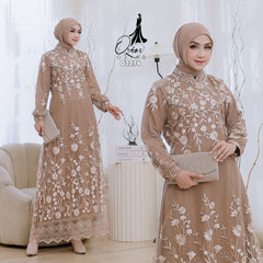 GAMIS OZIAS TILE 07278 LD L05 I Gamis Kondangan Wanita I Gamis Casual Cantik
