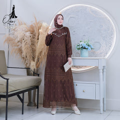GAMIS OZIAS TILE 07280 LD 105 I Gamis Kondangan Casual I Gamis Fashion Remaja