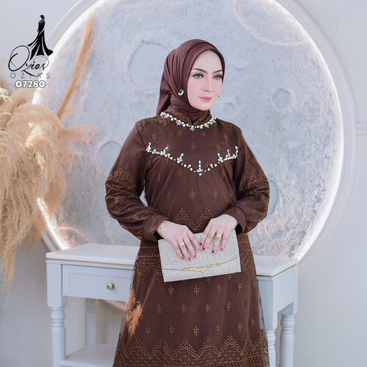 GAMIS OZIAS TILE 07280 LD 105 I Gamis Kondangan Casual I Gamis Fashion Remaja