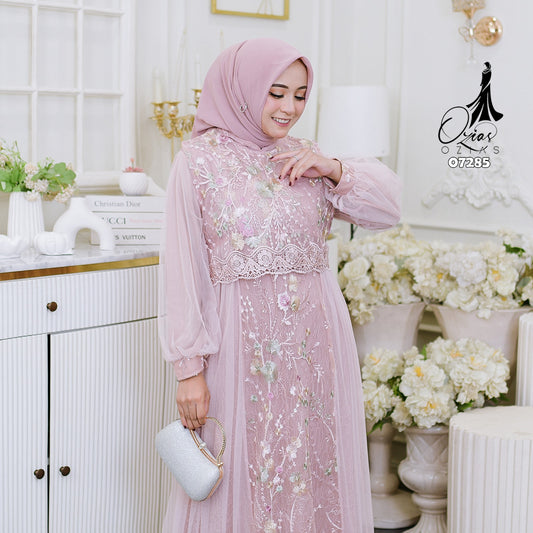 GAMIS OZIAS TILE 07285 LD 105 I Gamis Kondangan Wanita I Gamis Fashion Casual